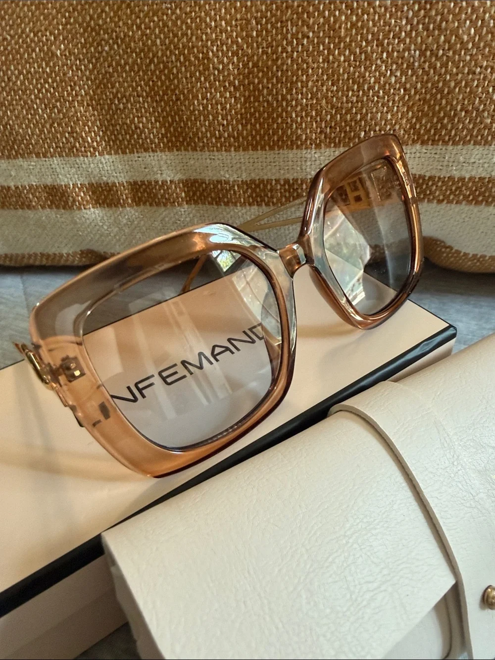 Women’s Square Gradient Sunglasses in Brown - NIB